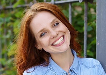 Woman with beautiful smile outdoors