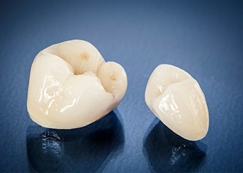 Two dental crowns